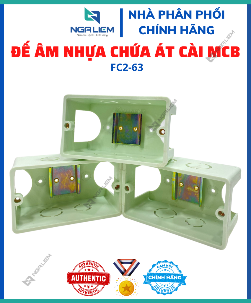 Đế âm nhựa chứa át cài mcb loại rộng 106x65x55 sino vanlock