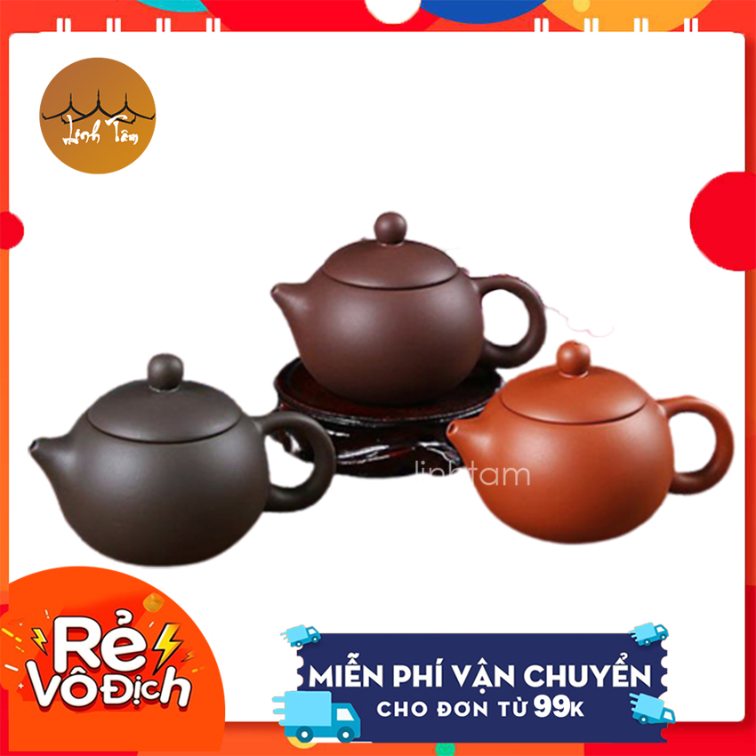 Ấm trà tử sa gốm sứ Nghi Hưng tiêu chuẩn dáng tròn vòi ngắn, Ấm trà tử sa trà đạo - Linh Tâm Mộc Trầm