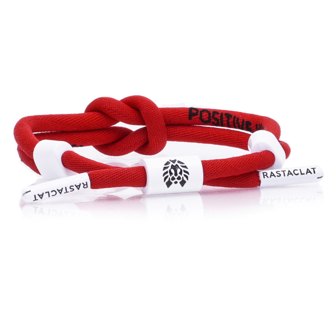 Vòng tay Rastaclat POSITIVE VIBES - RED dây thắt đỏ chữ đen RAS11400007