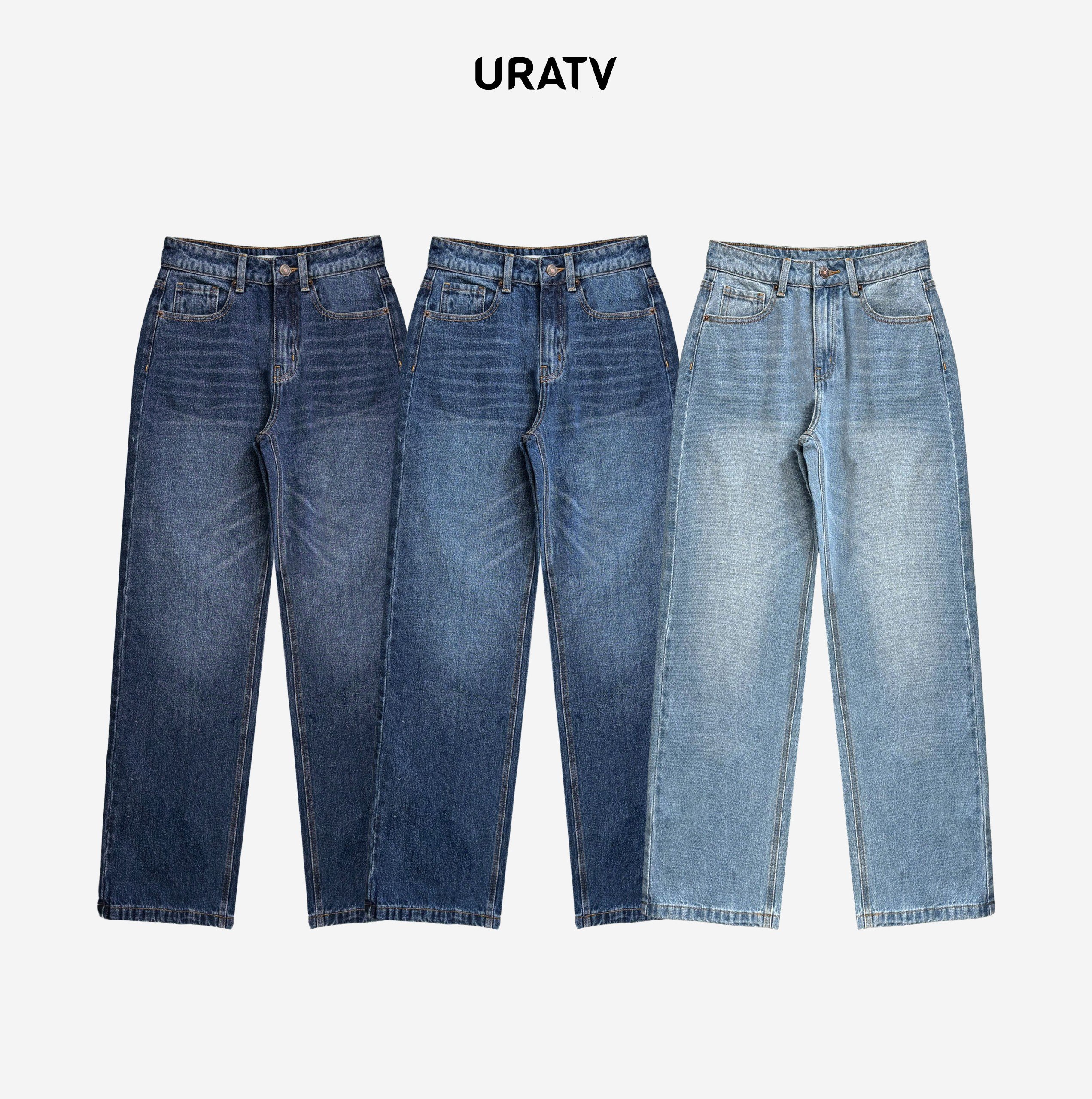 Quần jeans suông dài 98cm chất cotton jeans Z285