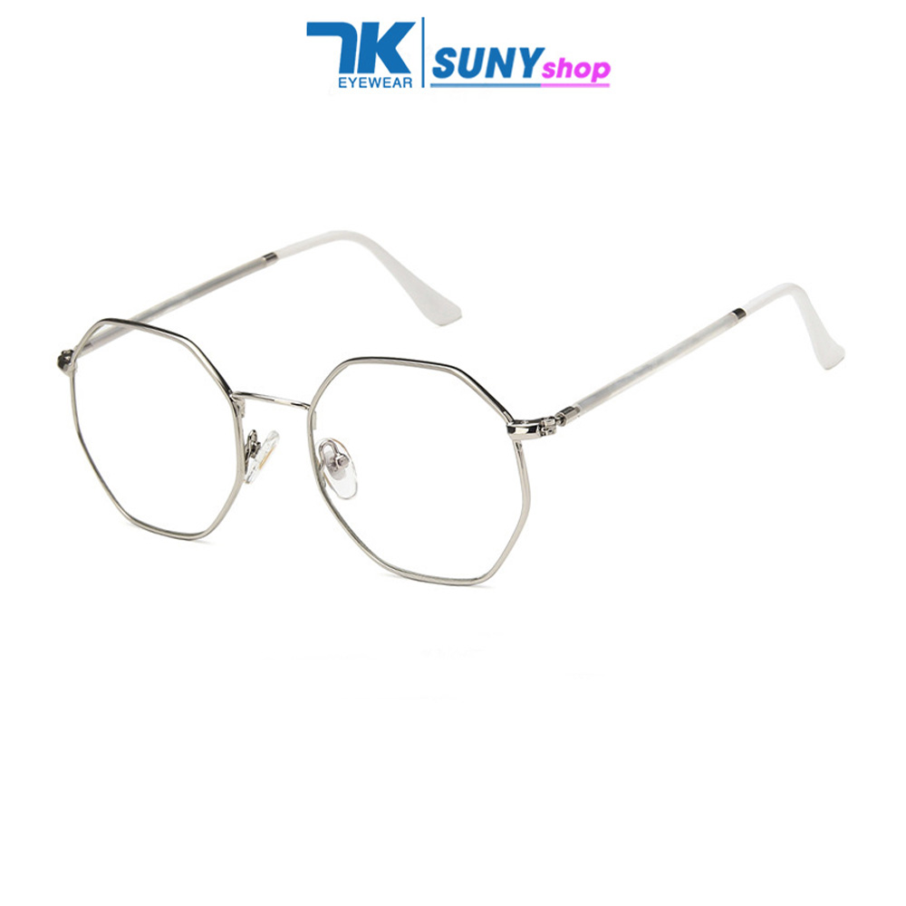 Gọng kính cận nữ, nam mắt lục giá màu đen, bạc, hồng 7K6628. Tròng kính 0 độ giả cận chống ánh sáng xanh, tia UV