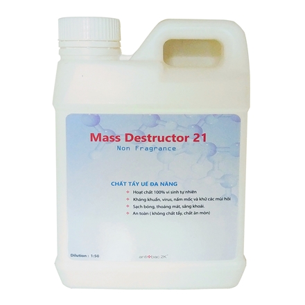 Nước lau sàn khử mùi, diệt khuẩn Mass Destructor 21 bằng công nghê vi sinh Đức - Hương không mùi