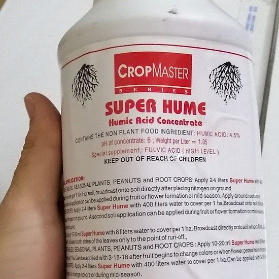 Phân bón lá đậm đặc Super hume 250ml nhập khẩu Mỹ_ Phân bón lá cao cấp CropMaster