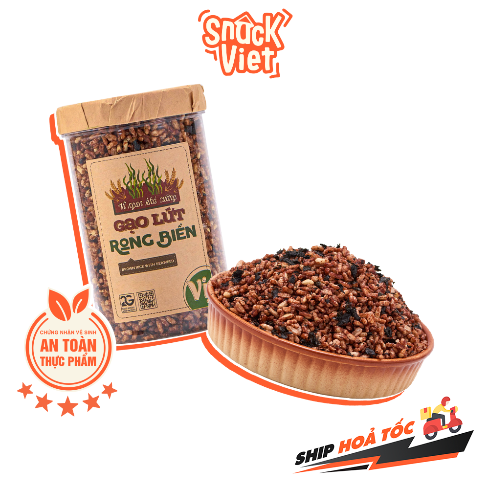 Cơm gạo lứt rong biển vị – hũ 220g đồ ăn vặt sài gòn cực ngon, cực rẻ 😱