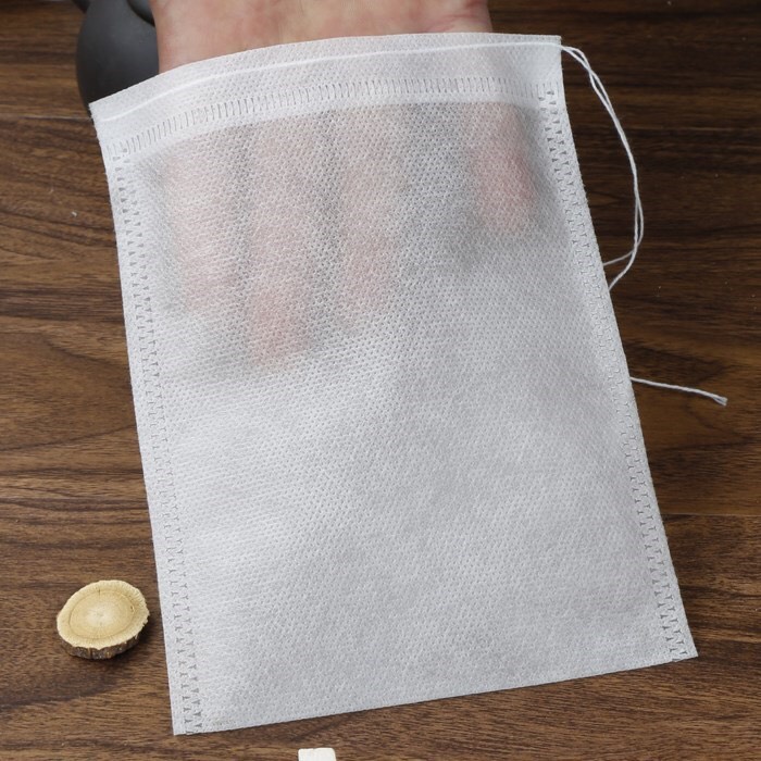 Túi lọc trà/ túi vải không dệt có dây rút size 10 x 15 cm