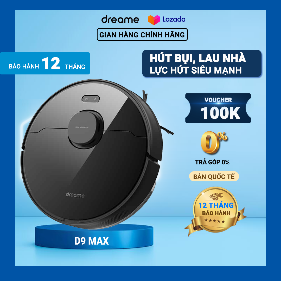 [BẢN QUỐC TẾ] Robot hút bụi lau nhà tự động thông minh Dreame D9 Max/ D9 Pro lực hút 4000PA - Hàng chính hãng