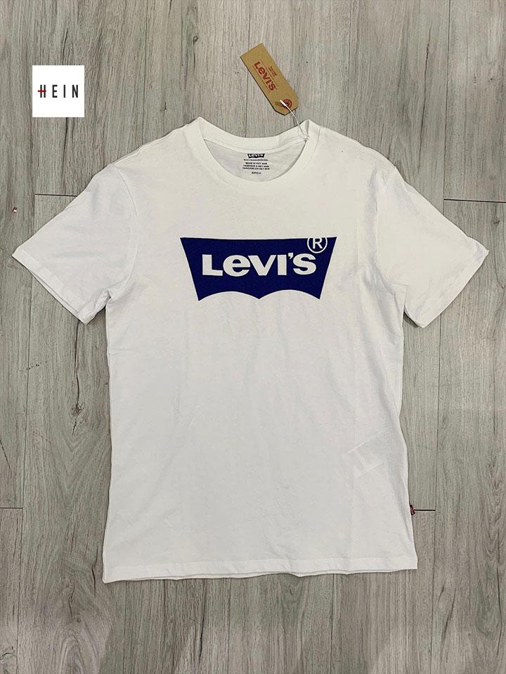 [Auth] Levis T-shirt White Blue Batwing logo - Men