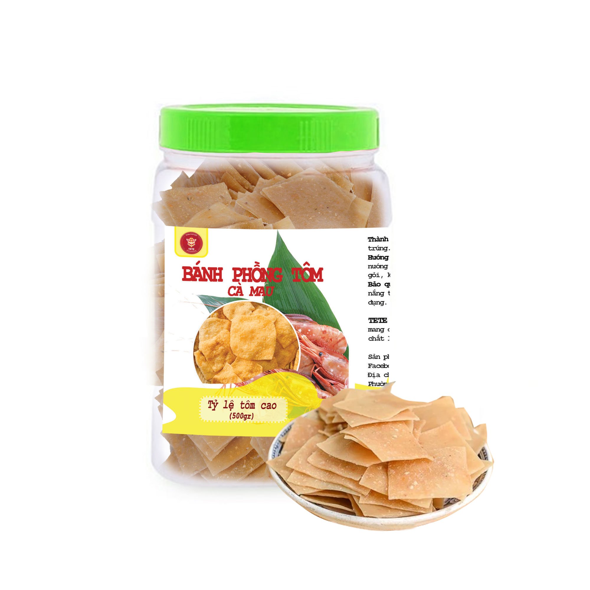 500gram, bánh phồng tôm cà mau tete