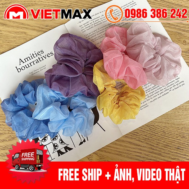 🎁 Dây Buộc Tóc (Cột Tóc) Scrunchies Vải Voan Kính Thời Trang Hàn Quốc