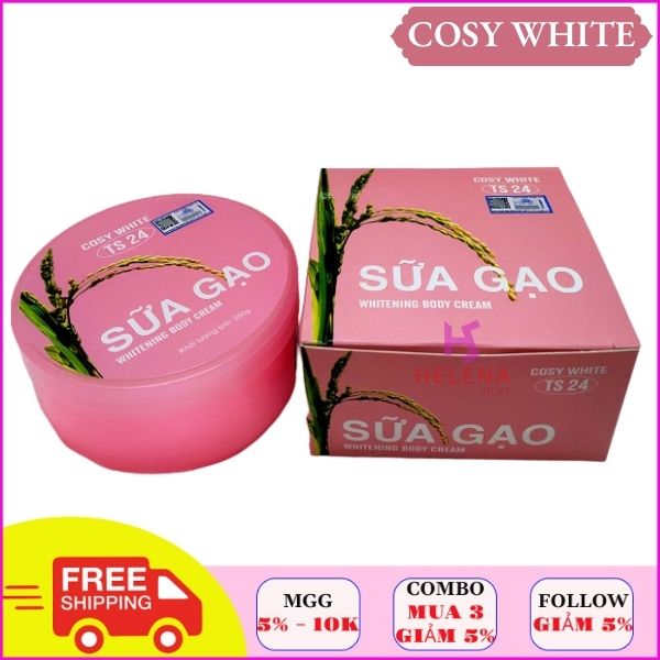 Kem body trắng da sữa gạo cosy white chính hãng , kem body, kem dưỡng trắng toàn thân, dưỡng ẩm, ngăn ngừa lão hóa, chống nắng