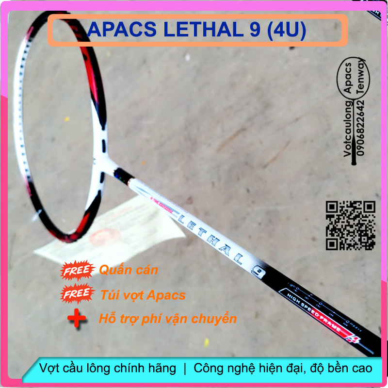 Vợt cầu lông apacs lethal 9 - 4u - công nghệ nanotube