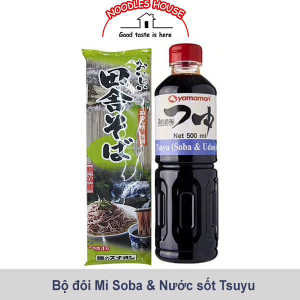 Bộ đôi mì soba men sunaoshi 200g & nước sốt tsuyu yamamori 500ml