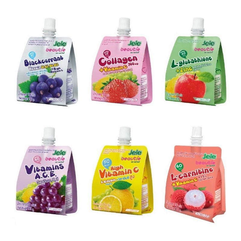 Combo mix vị 6 gói nước trái cây thạch jele beautie