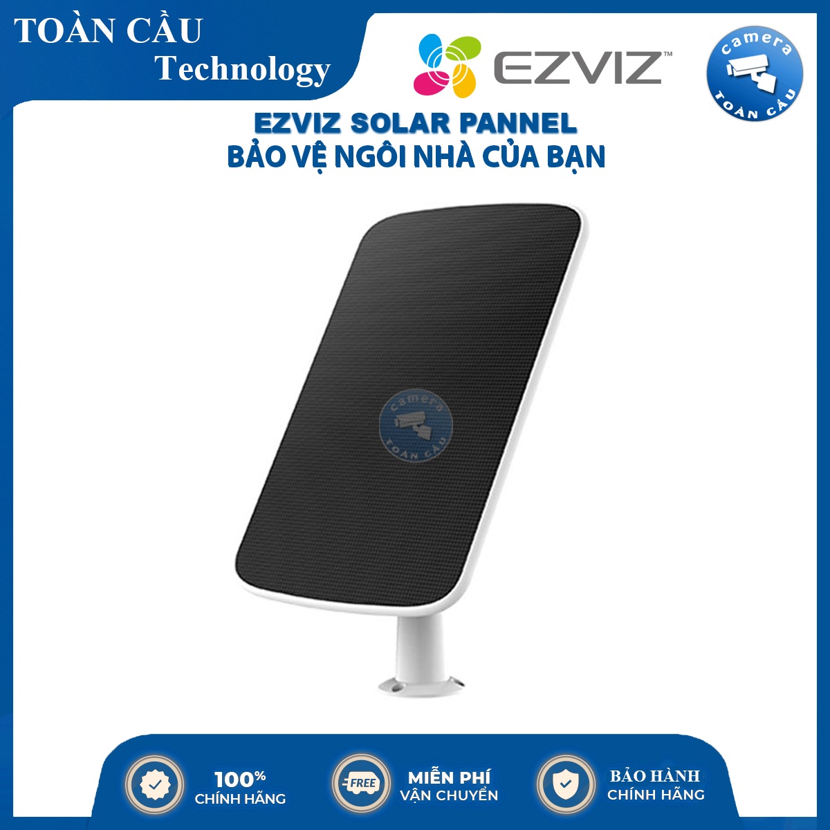 Tấm sạc năng lượng mặt trời ezviz cs-cmt-solar panel-c - camera toàn cầu