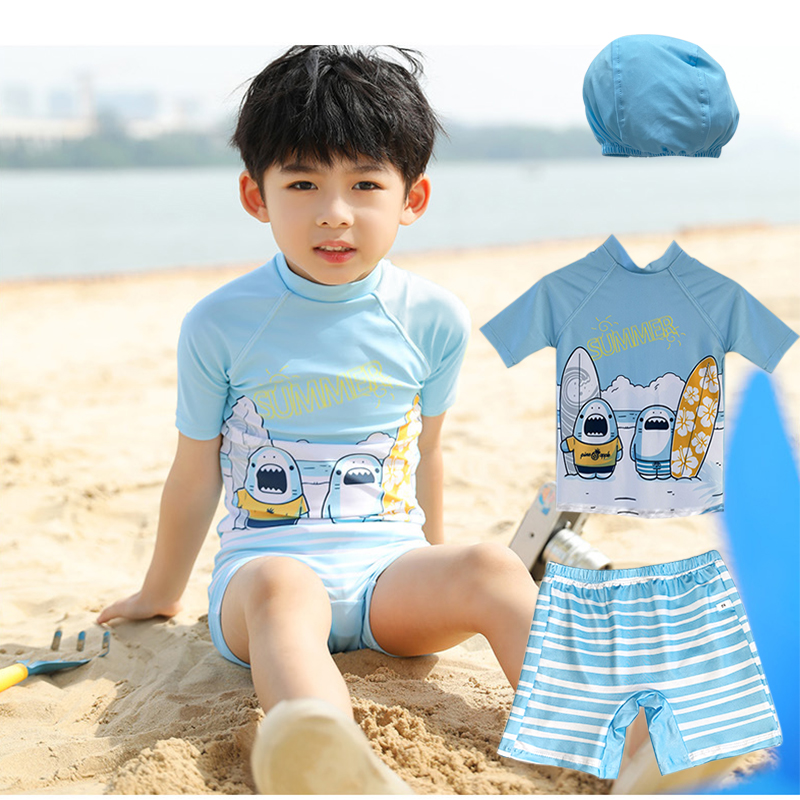 Đồ bơi bé trai màu xanh da trời cho mùa hè năng động