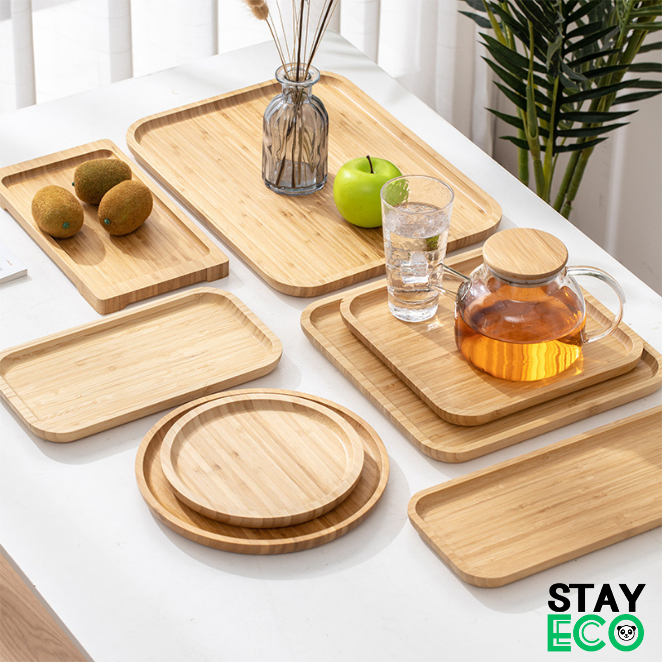 Khay tre STAY ECO - Khay gỗ tre cao cấp xuất khẩu, decor bàn ăn, khay trà nhiều kích thước