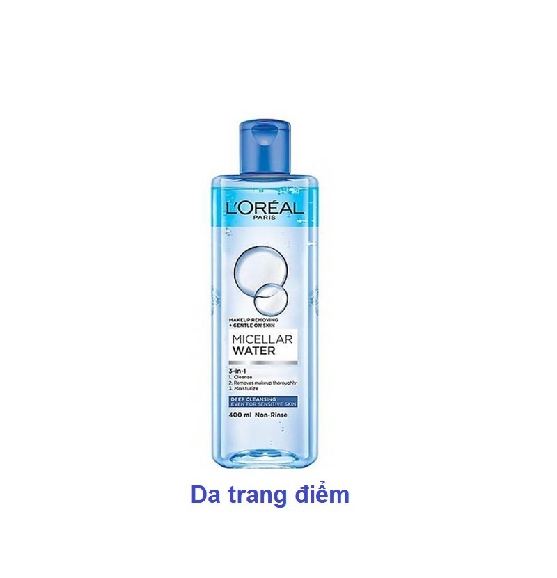 Nước Tẩy Trang Cho Da Trang Điểm 3 In 1 L'Oreal Micellar Water Deep Cleansing 95ml, 400ml