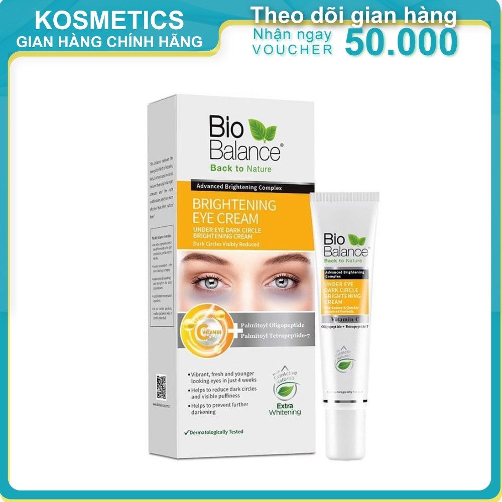 [HCM]Kem Giảm Thâm Quầng Mắt Bọng Mắt Bio Balance 15ml