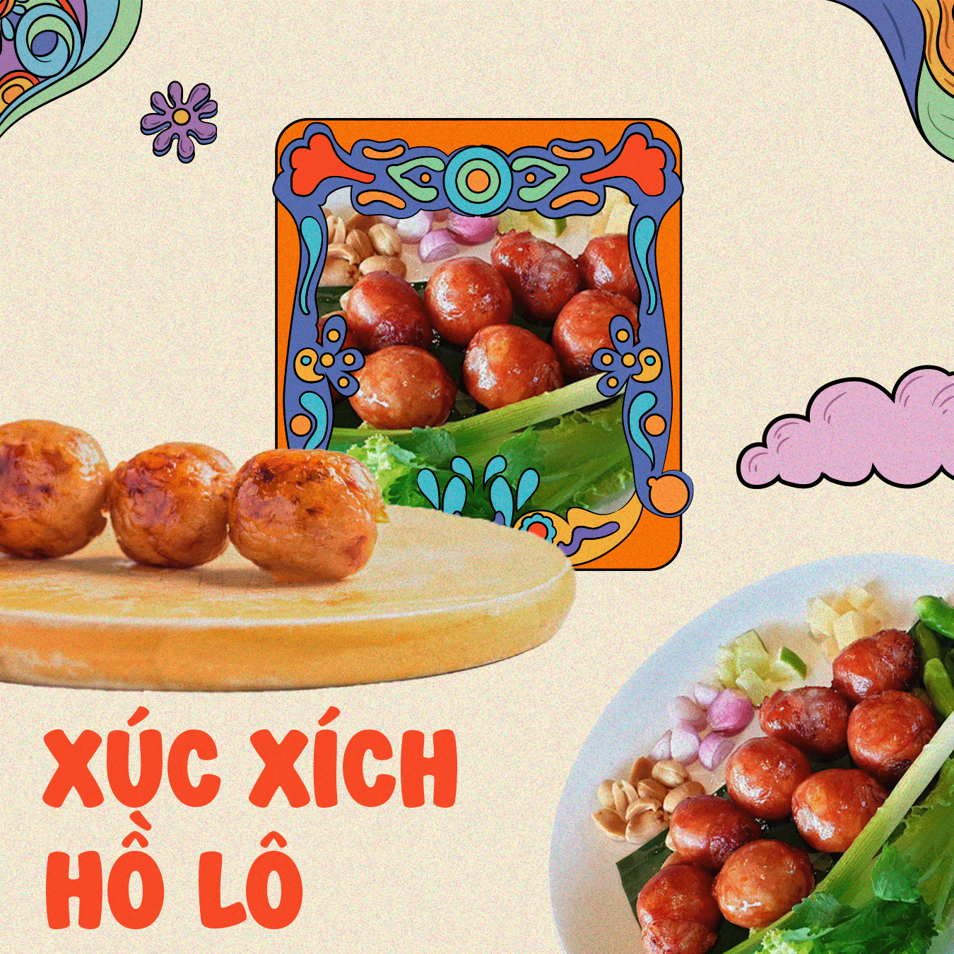 Xúc xích hồ lô - 500g - xúc xích hồ lô - đen đỏ - xúc xích - viên hồ lô - hồ lô chiên - súc xích - dendo - den do