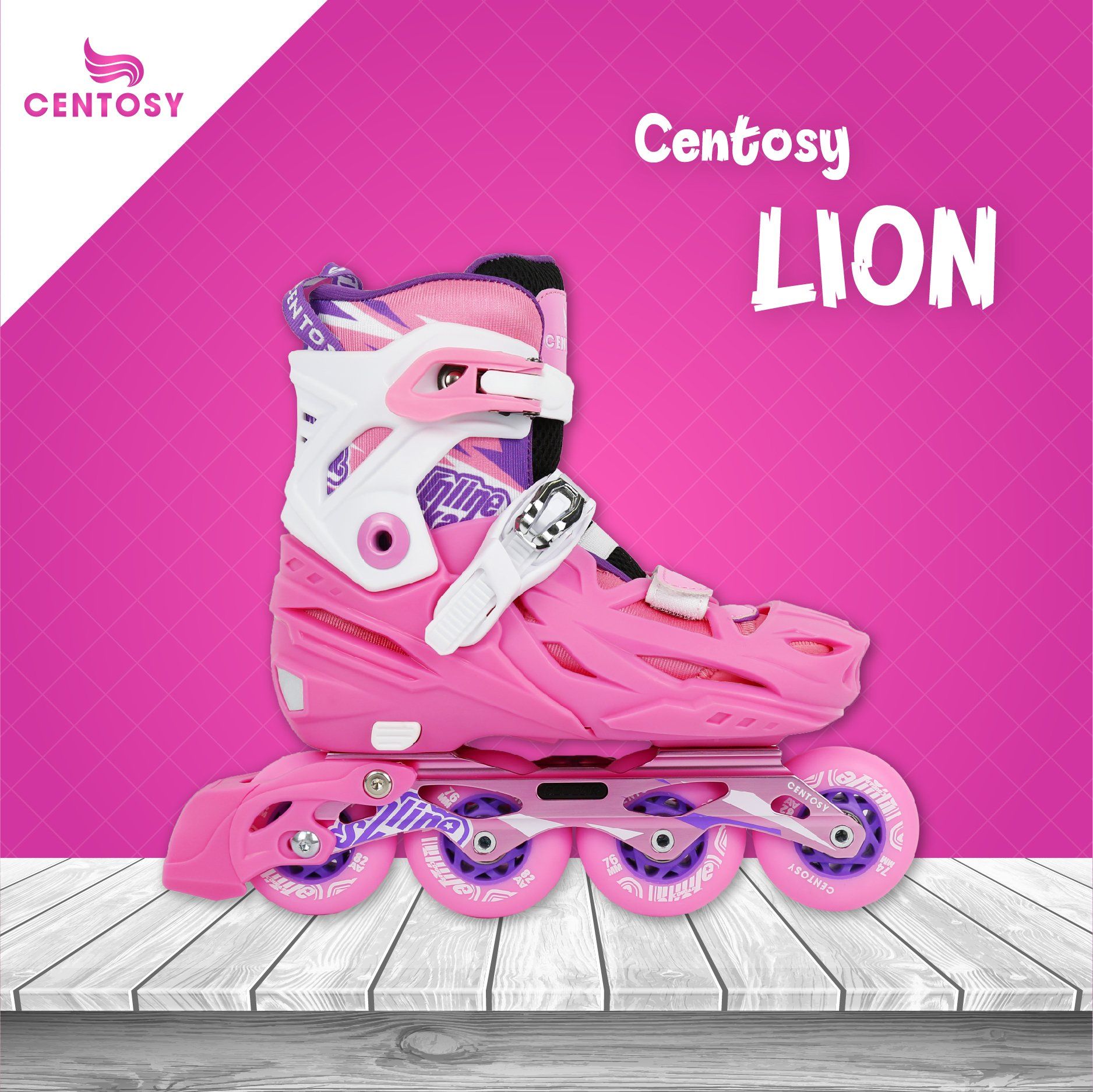 Giày patin trẻ em Centosy Lion cho bé có trang bị khóa bánh an toàn
