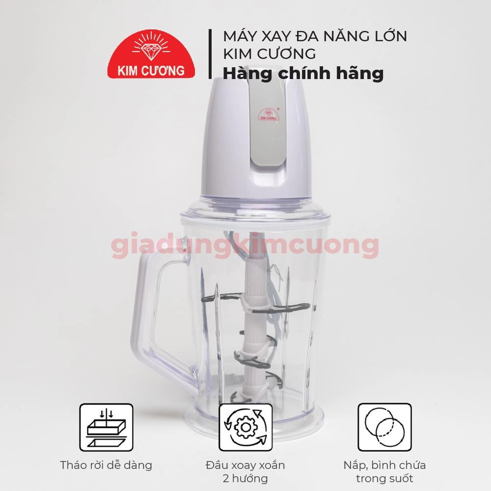 Máy xay thịt đa năng kim cương 2 lít 6 lưỡi thép không gỉ