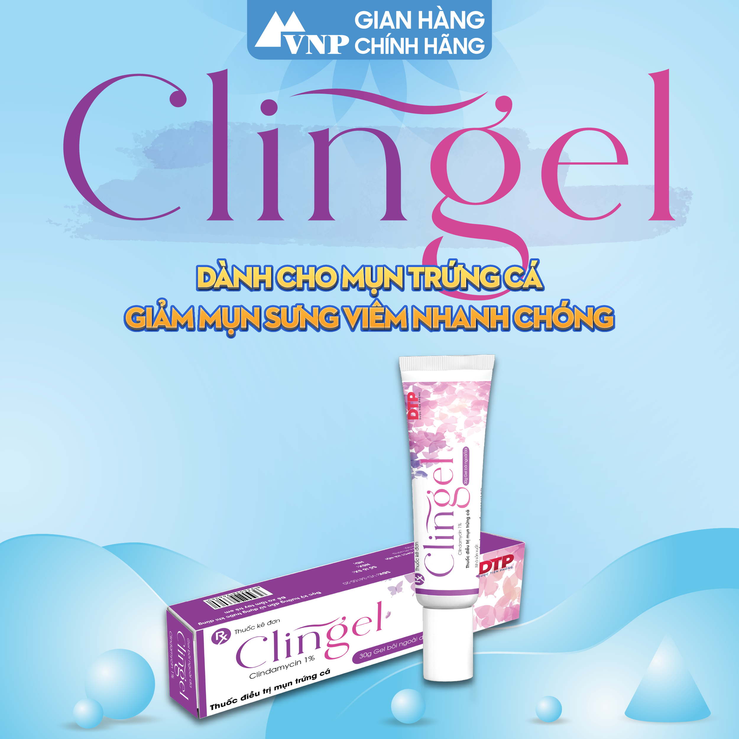 (CHÍNH HÃNG) Clingel: Gel Bôi Mụn Trứng Cá - Xoá tan mụn trứng cá bọc, mụn ẩn