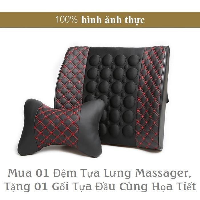 Bộ đệm tựa lưng đa năng kết hợp massager + tặng kèm gối tựa đầu