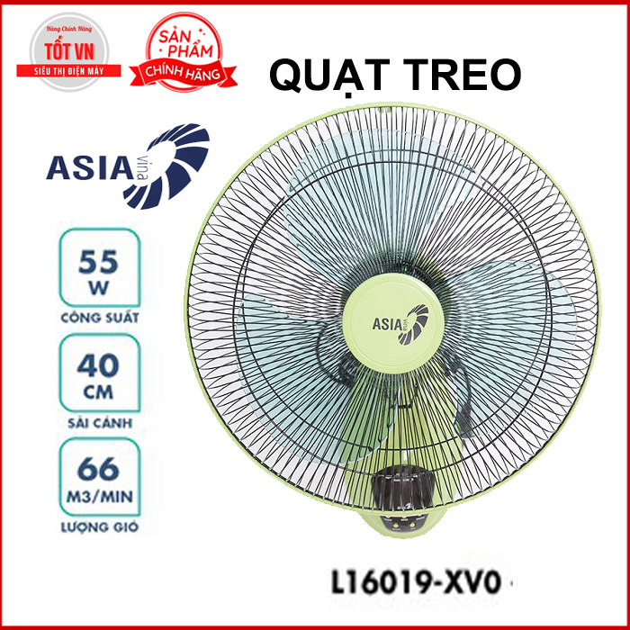 Quạt treo asia l16019-xv0 có điều khiển, điện máy tốt vn