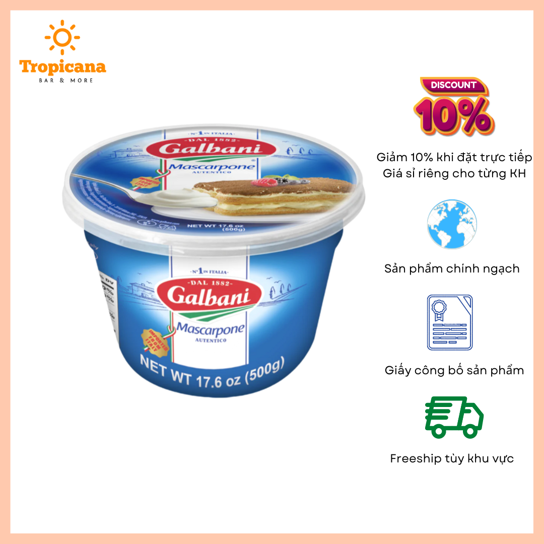Phô mai Mascarpone Galbani - Hộp 500gr & Hộp 250gr
