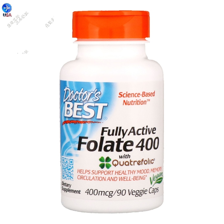 Spot Doctor's Best full active folic acid MTHF 5 methyl tetrahydrofolate 400mcg90 capsules