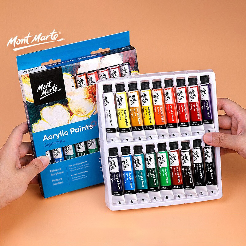 Bộ 18 màu acrylic mont marte x 12ml - acrylic paints signature - pmhs0033