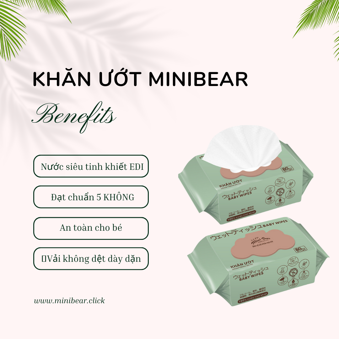 | Combo Tiết Kiệm |  Khăn giấy minibear Nhật kèm 2 gói khăn ướt - lốc 10 gói Giấy ăn Chất liệu thiên nhiên 4 lớp mềm mại