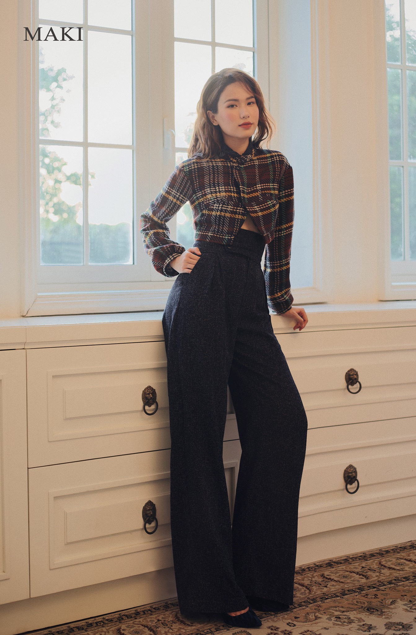 MAKI - Rio Trousers - Quần suông xanh