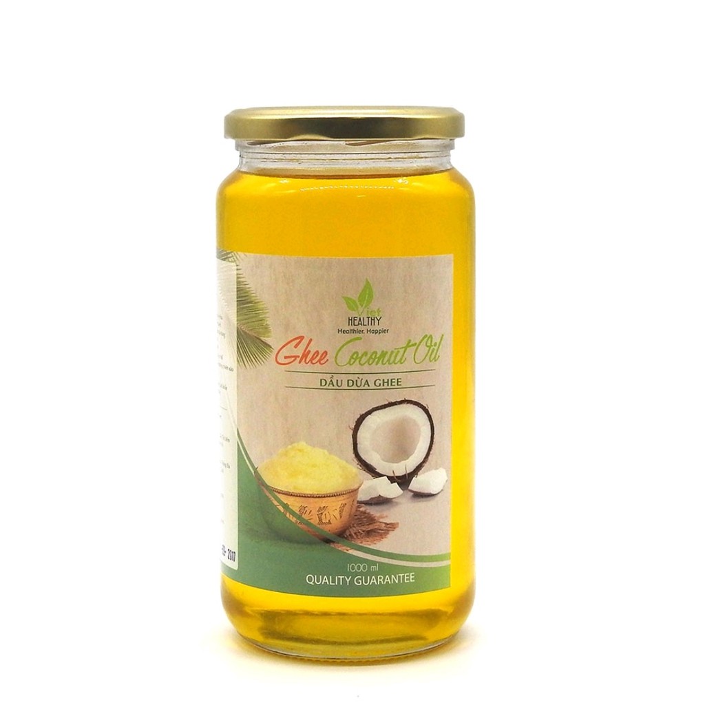 Dầu dừa ghee Viet healthy 1000ml, giàu vitamin A,D,K2,E, giúp thải độc, giàu chất xơ, bảo vệ tim mạch, tăng miễn dịch.