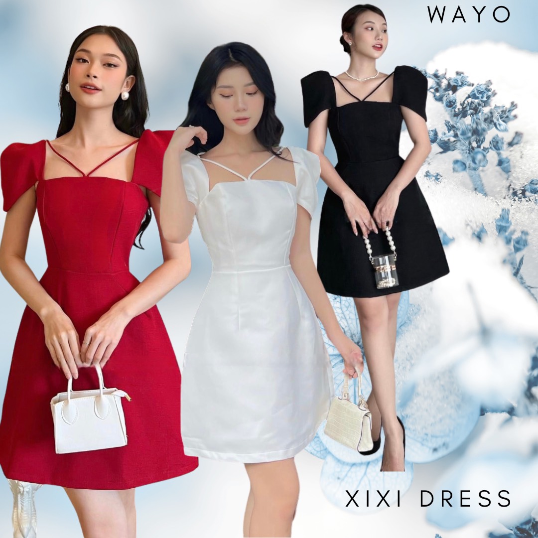 Đầm WAYO tafta tay sò dạo phố xinh xắn
