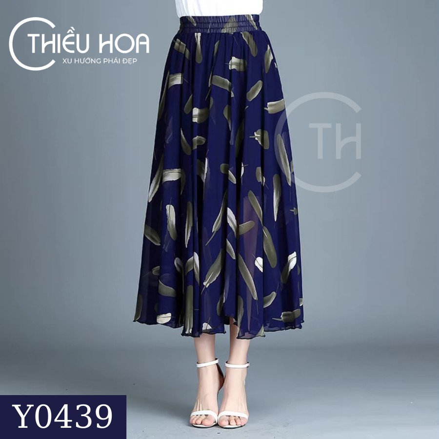 Chân Váy Trung Niên Voan Họa Tiết In Hoa Sang Trọng Y0439