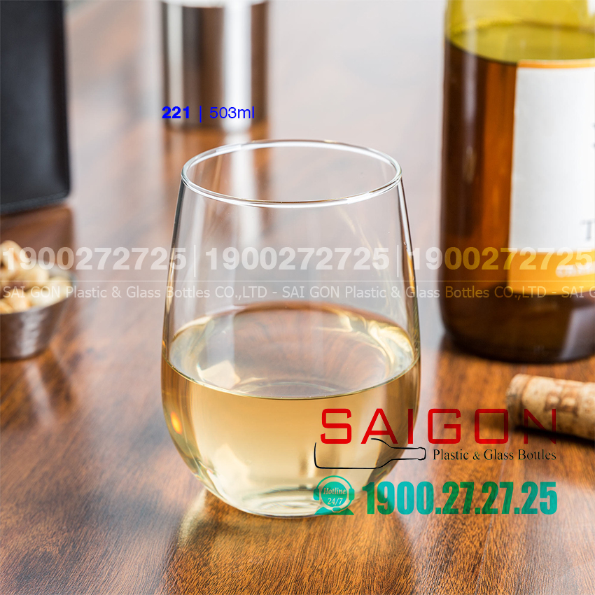 Ly thủy tinh libbey stemless white wi.ne 503ml | nhập khẩu e.u