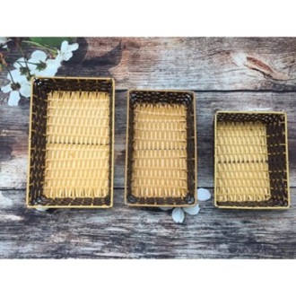 Rổ nhựa giả mây chữ nhật