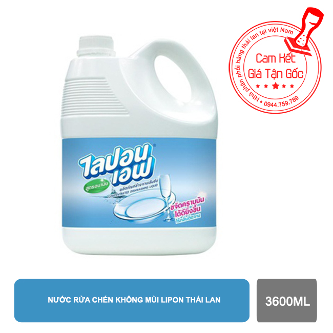 01 can Nước rửa chén không mùi Lipon Thái Lan 3600ml