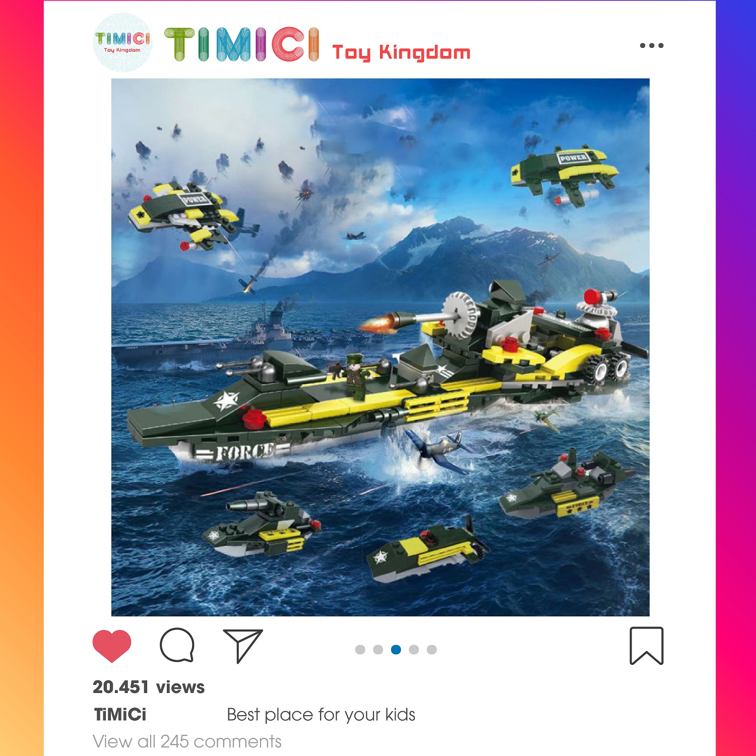 [LG050] Đồ chơi lego tàu chiến lục quân xếp hình "6 IN 1" cho bé phát triển trí thông minh