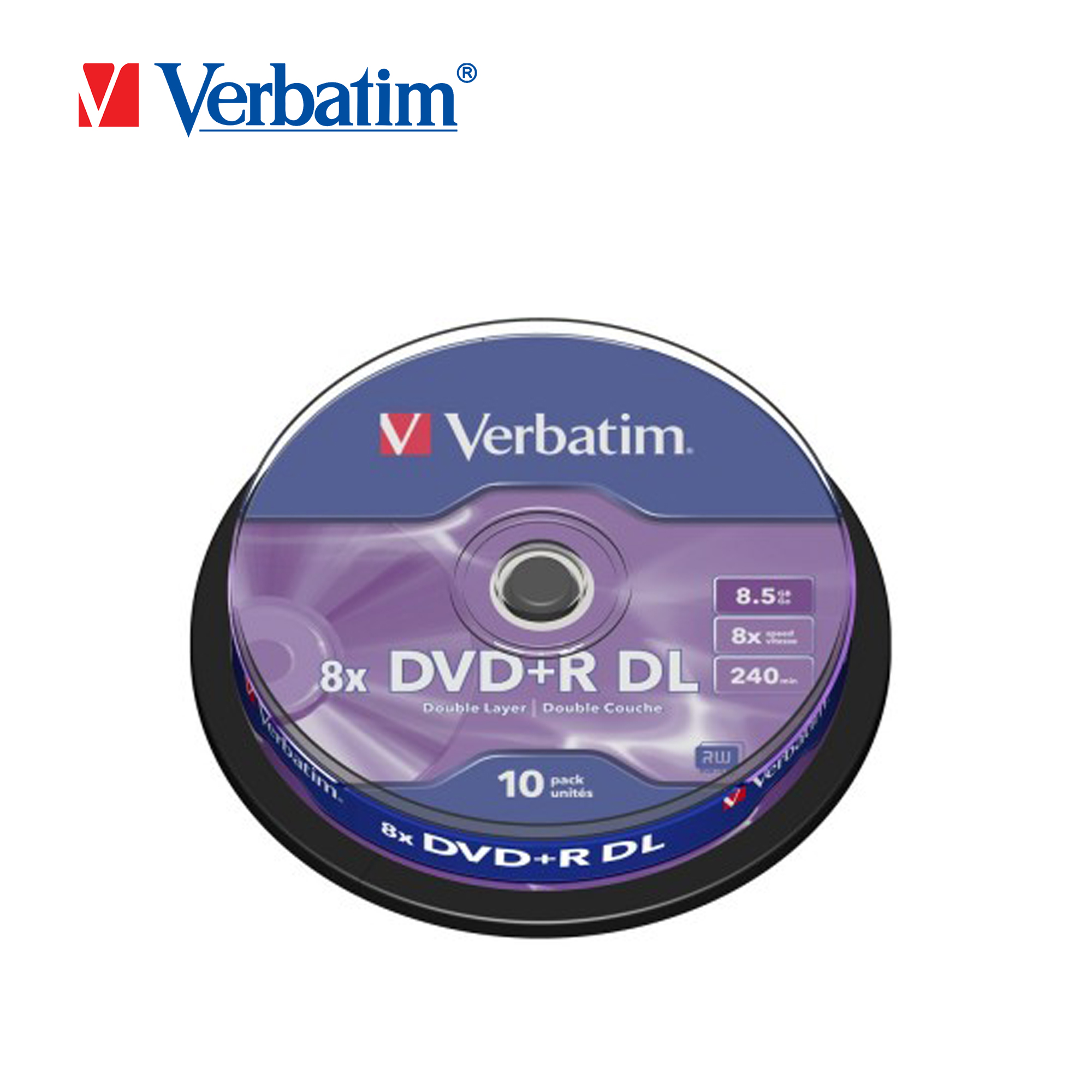 Đĩa verbatim dvd+r dl 8.5gb 8x 10pk spinndle