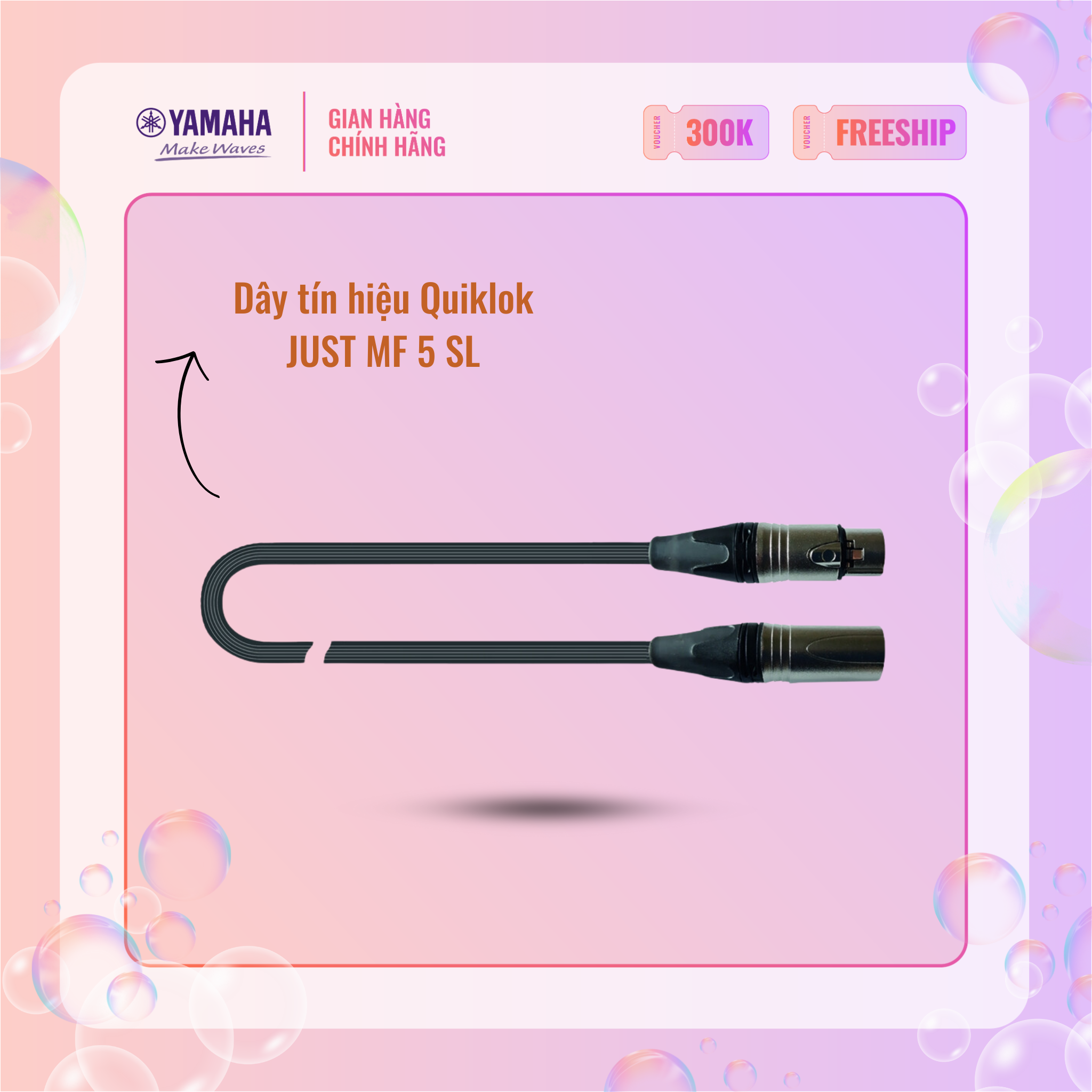 Dây tín hiệu nhạc cụ quik lok just mf 5 sl