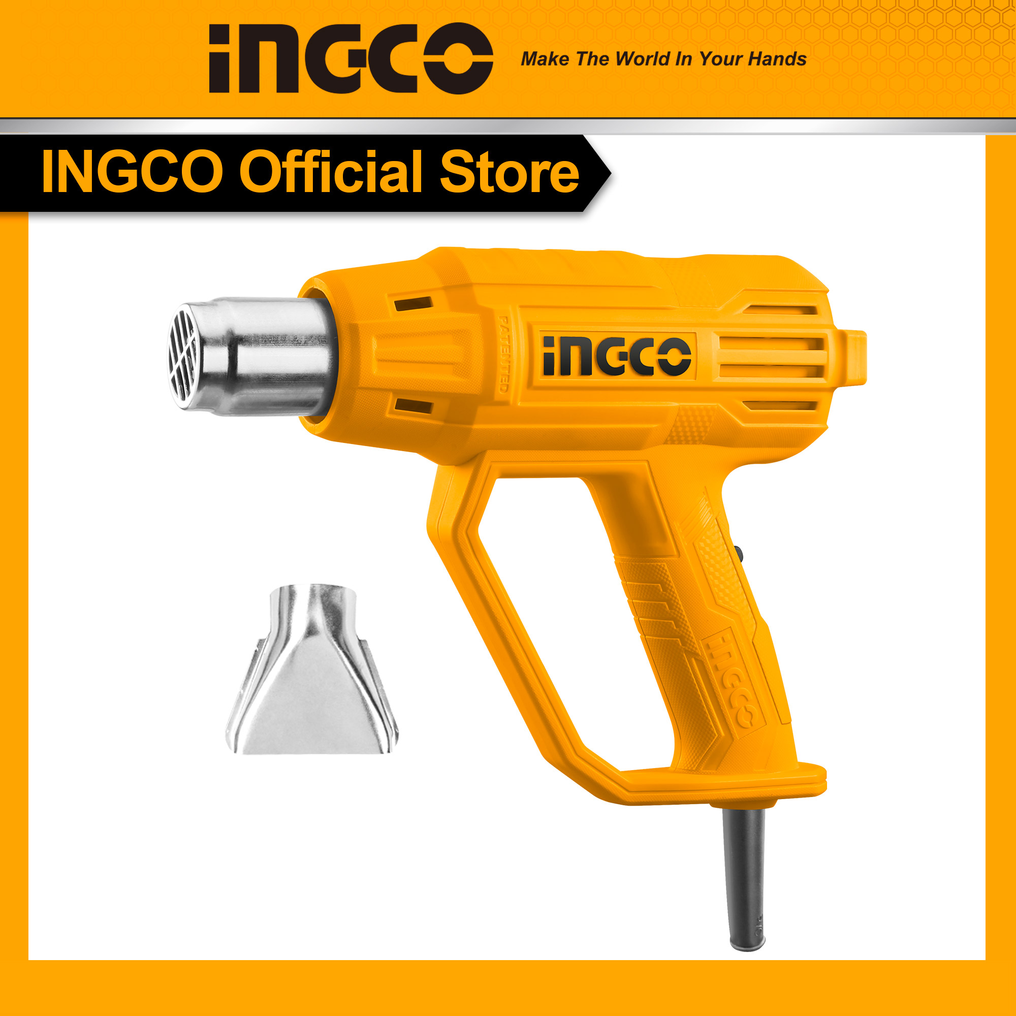 Máy thổi nhiệt làm khô 2000w ingco hg2000385 kèm theo 1 miệng vòi phun