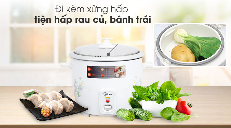 Nồi cơm điện midea nắp đậy 2,2 lít mr-gm22sa