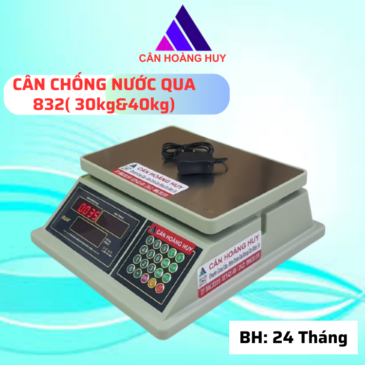 Cân điện tử tính tiền QUA-832(30kg/1g),Cân chống nước,đếm số lượng, dùng cho nhà hàng bán hải sản,CÂN HOÀNG HUY