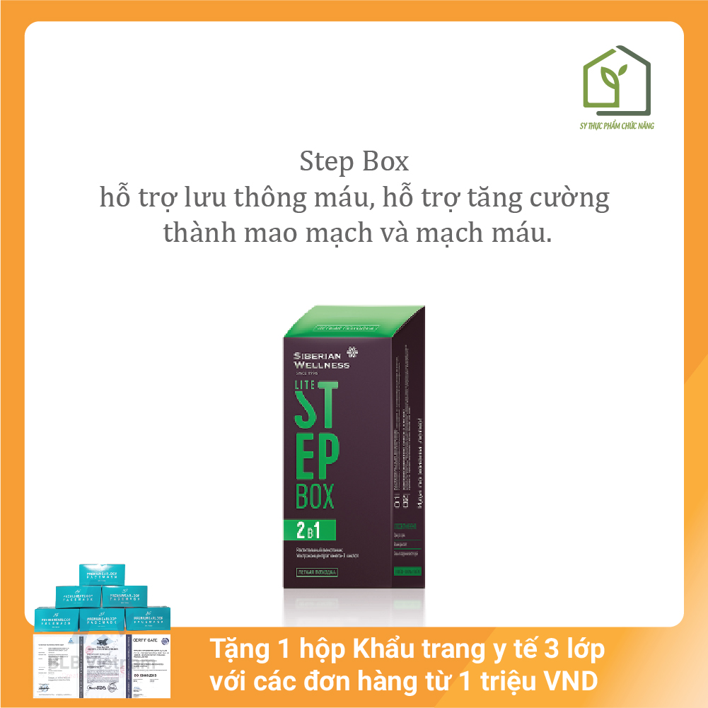 Step Box  hỗ trợ lưu thông máu, hỗ trợ tăng cường  thành mao mạch và mạch máu.