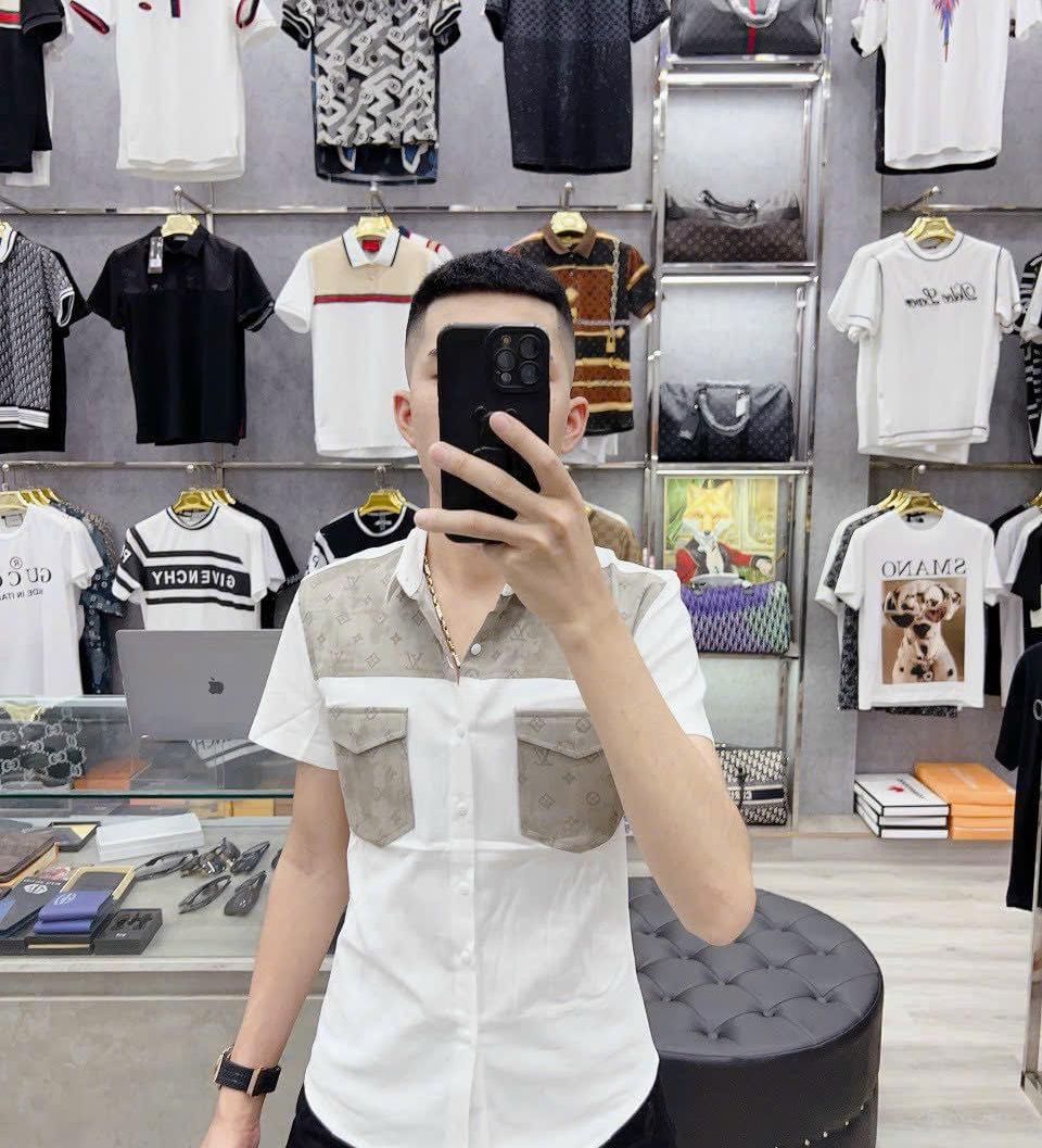 Áo sơ mi nam tay ngắn vải lụa sang trọng trẻ trung phong cách thời trang nổi bật
