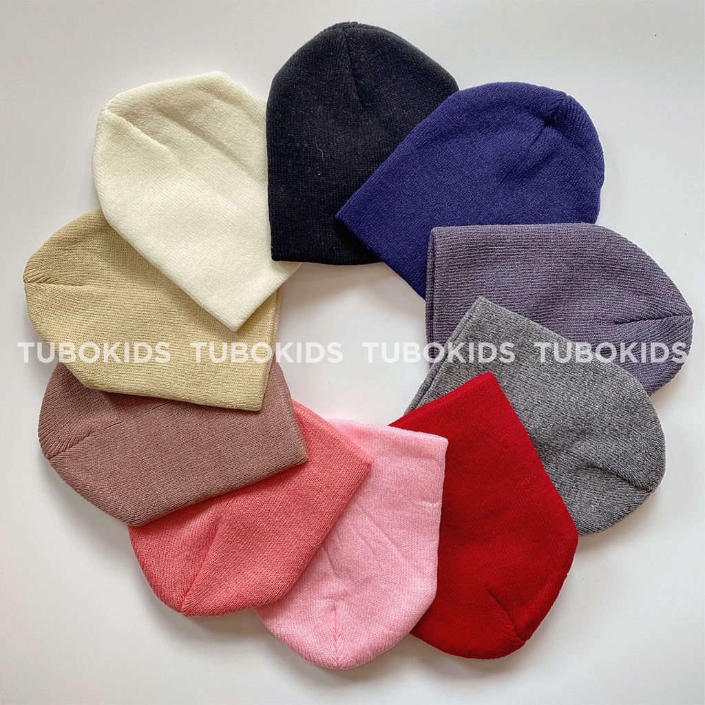 Mũ len trơn beanie giữ ấm cho bé trai gái, trẻ sơ sinh