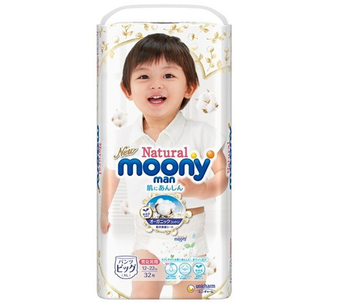 Bỉm quần Moony Natural size XL32 miếng