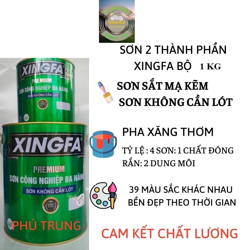 Sơn sắt mạ kẽm 2 thành phần xingfa bộ 1.2 kg